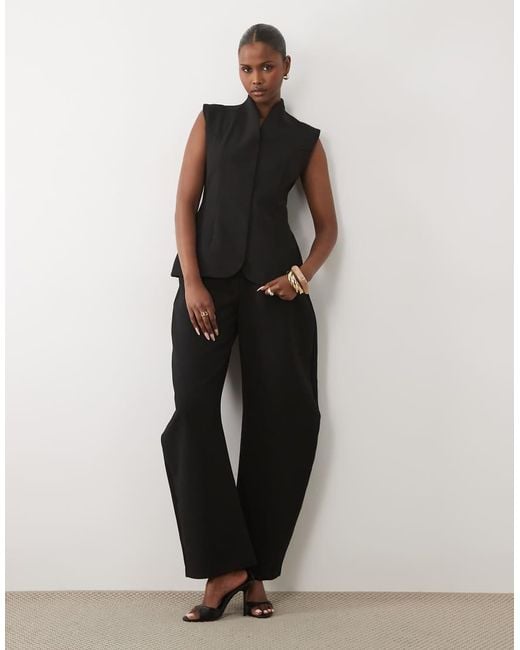 ASOS Black Bonded Crepe Tailored Top Co-Ord