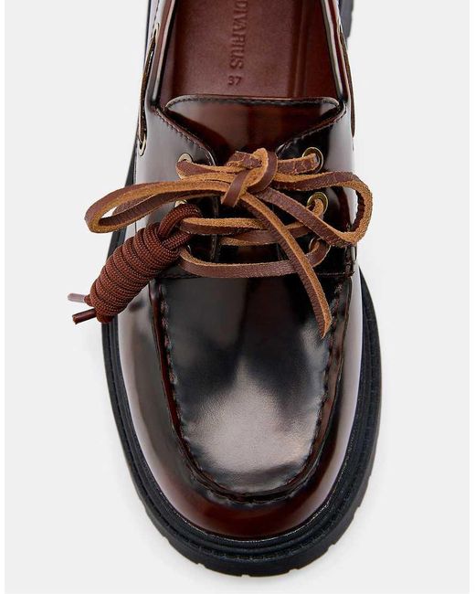 Stradivarius White Platform Boat Shoes