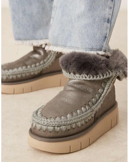 Mou Gray Bounce 18 Suede Boots