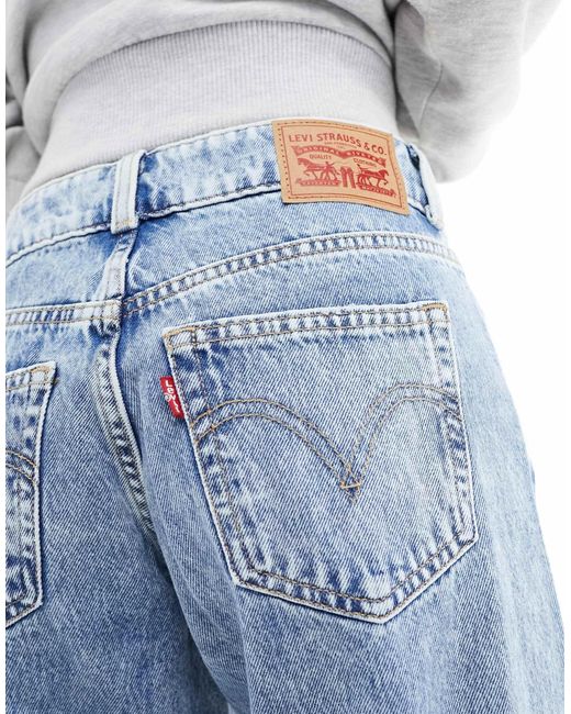Jean ample à taille ultra basse - clair délavé Levi's en coloris Blue