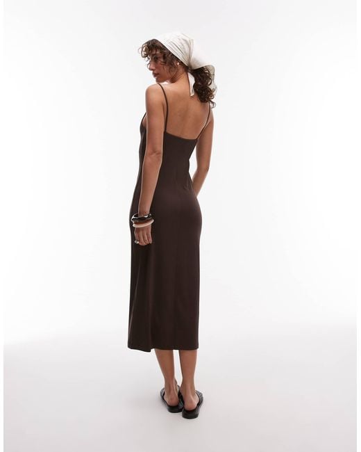 ARKET White Compact Rib Square Neck Sleeveless Midi Dress