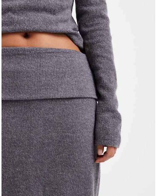 Vero Moda Gray Folded Waistband Midi Skirt Co-ord