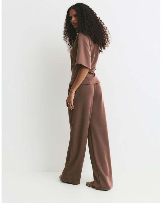 Pull&Bear Brown Wide-leg Sweatpants