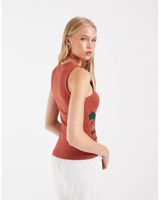 ASOS White Scoop Neck Vest With Desert Graphic