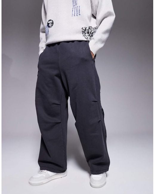Aape By A Bathing Ape Blue Aape By A Bathing Ape X Erased Loose Fit Heavyweight Jersey Sweatpants for men