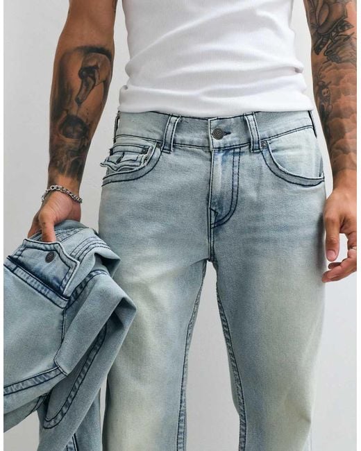 True Religion Blue Billy Flap Pocket Straight Fit Denim Jeans Co-ord for men
