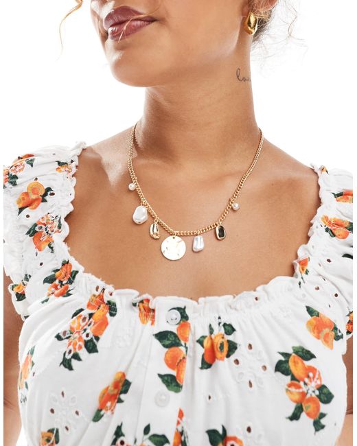 ASOS White Broderie Button Through Milkmaid Top