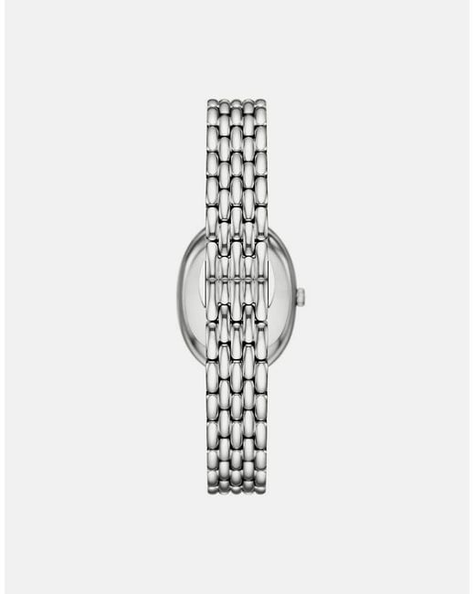 Emporio Armani White Two-Hand Stainless Steel Watch