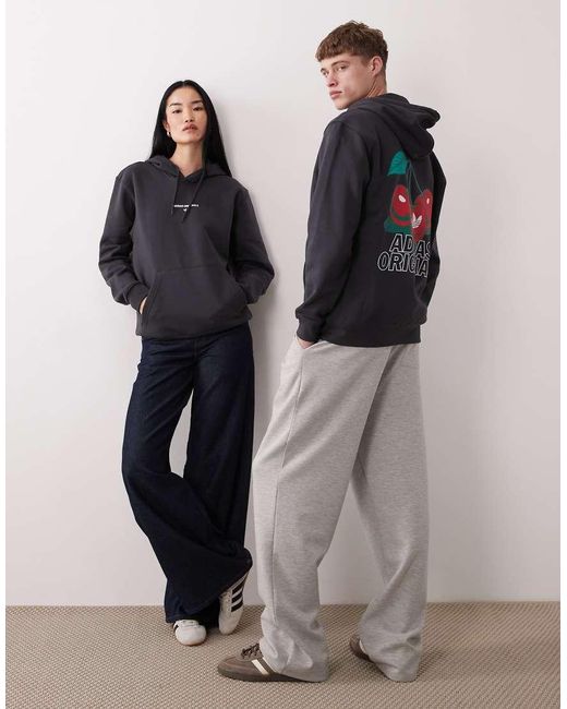 Adidas Originals Black Trefoil Cherry Hoodie