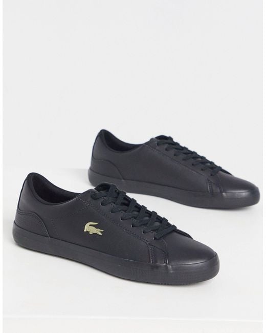Lacoste Lerond Gold Croc Trainers in Black for Men | Lyst Canada