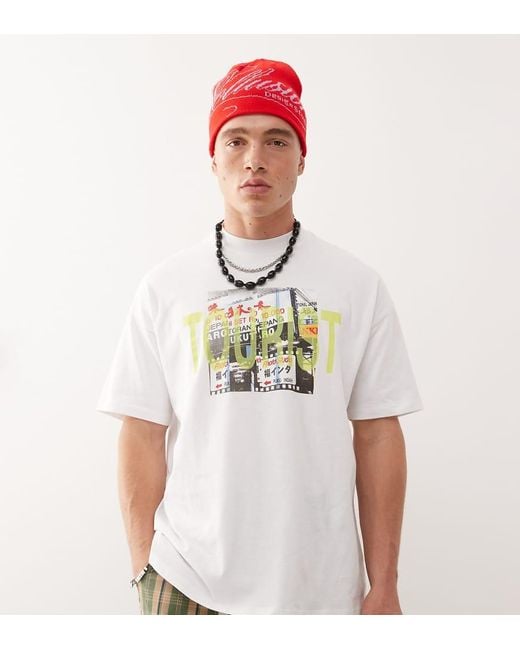 Camiseta Blanca Con Estampado Fotográfico De Motivos Turísticos De Collusion de hombre de color White