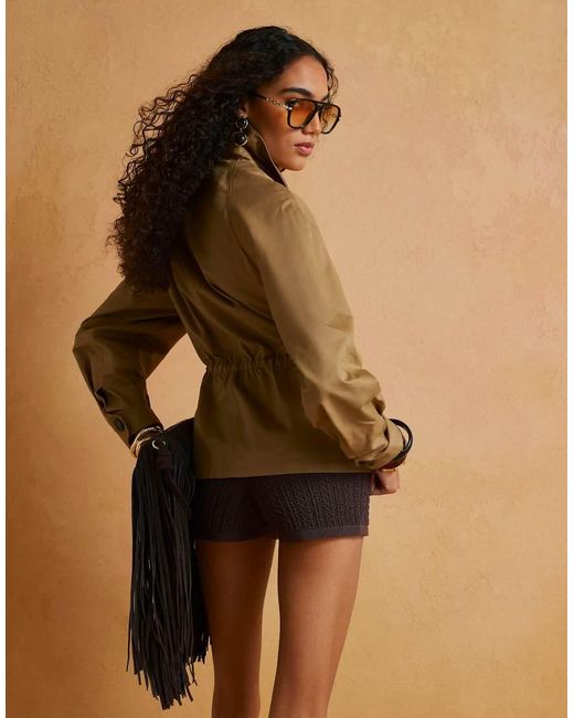 River Island Brown Drawstring Waist Shacket