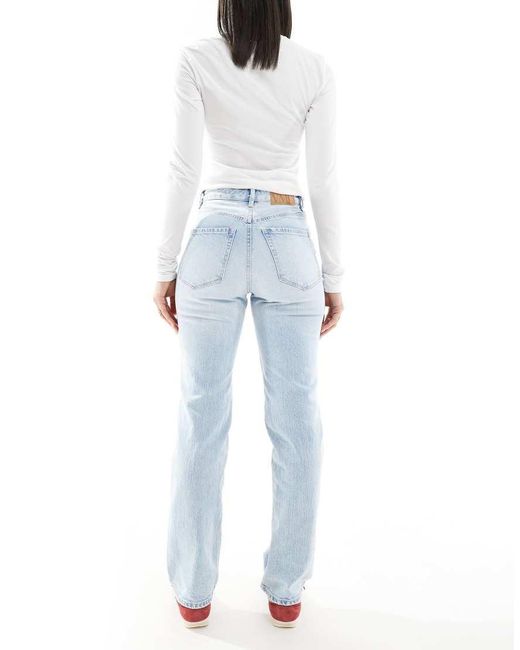 Vero Moda Blue Tessa High Rise Straight Leg Jeans