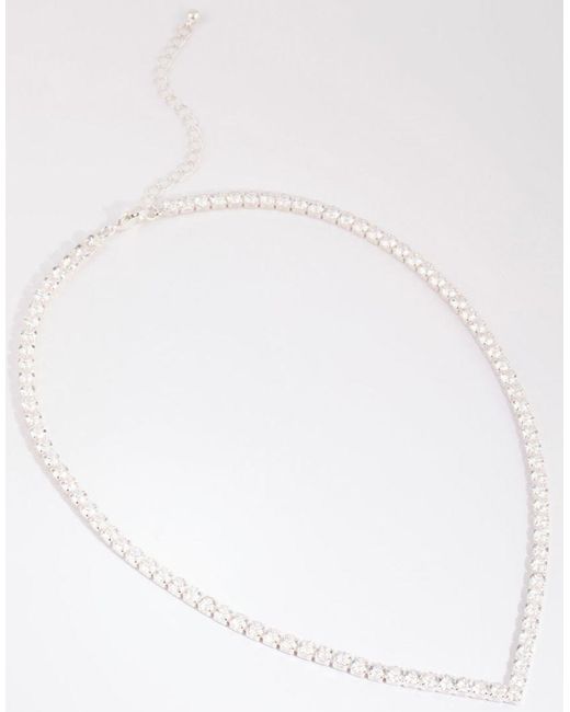 Lovisa Natural Cubic Zirconia Cup Chain Pointed Tennis Necklace