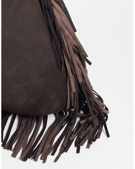 Free People Black Finn Fringe Shoulder Bag