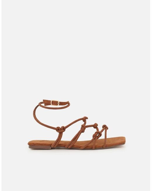 SIMMI Brown Aliana Flat Sandals