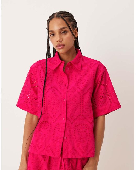 Nobody's Child Red Bennie Cropped Shirt Co-ord