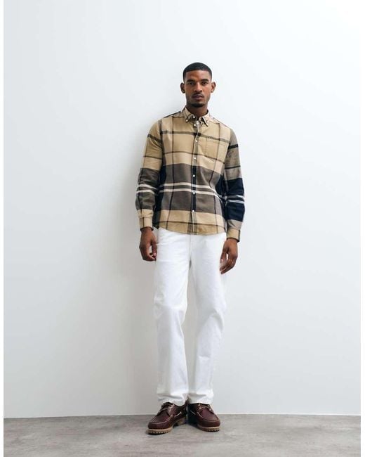 Barbour Natural Dunoon Long Sleeve Tailored Tartan Check Shirt for men