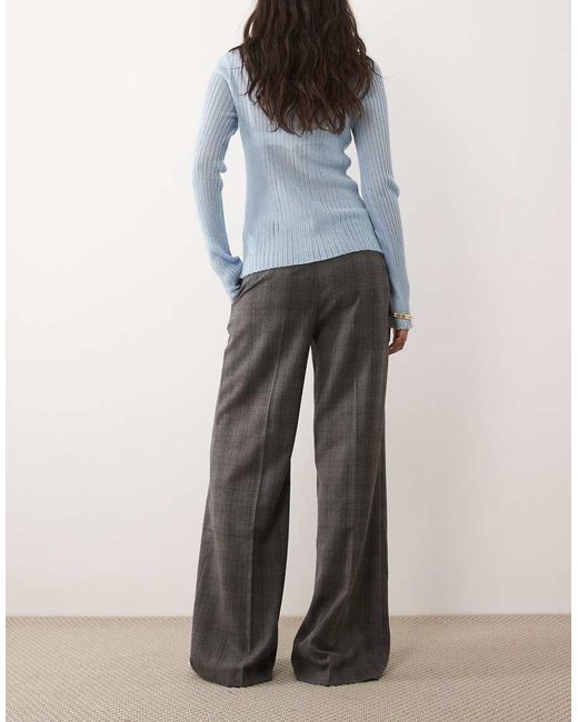 Mango Gray Tailored Flared Trouser