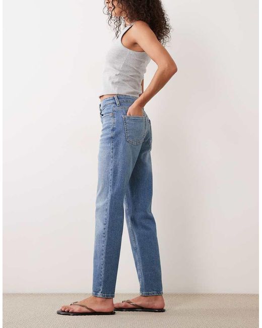 Mango Blue Relaxed Mom Jeans