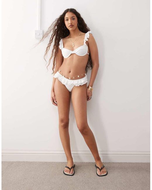 Lioness Multicolor Daydream Broderie Ruffle Bikini Bottom