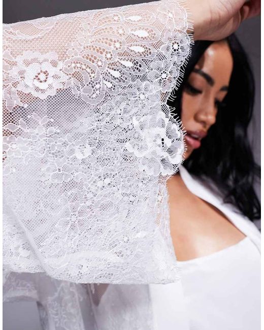 River Island Blue Lace Robe
