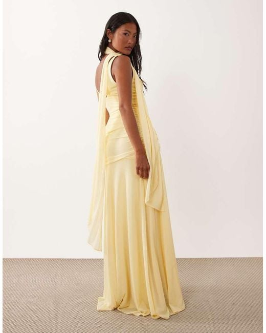Forever New Natural Scarf Neck Maxi Dress With Tie Waist Detail