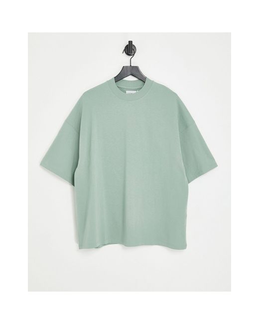 Topman – extrem übergroßes t-shirt aus baumwolle in Green für Herren