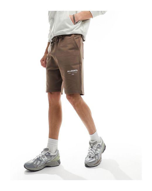 AllSaints – underground – sweat-shorts in White für Herren