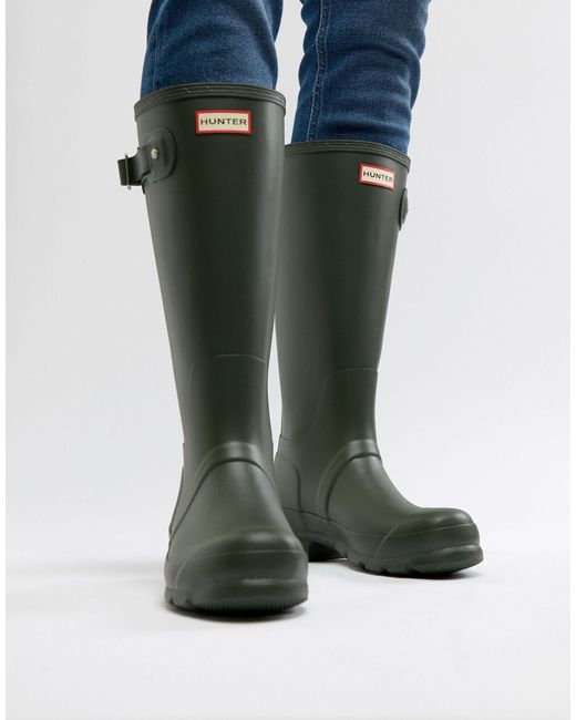 hunters wellies black