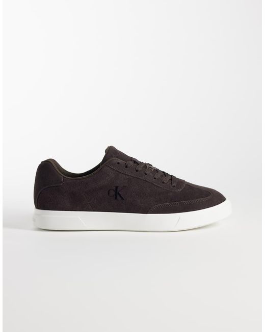 Calvin Klein Brown Jeans Suede Cupsole Trainers for men