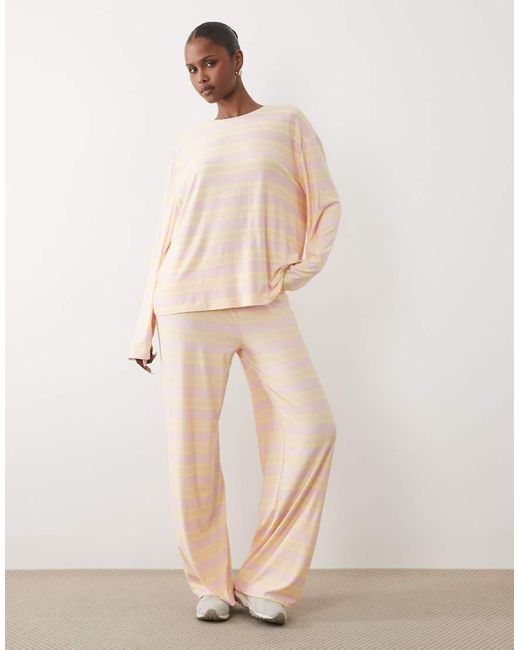 Kaiia Pink Super Soft Jersey Crew Neck Oversized Long Sleeve Top Co-ord