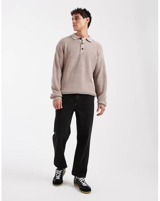 Jack & Jones Natural Knitted Polo for men