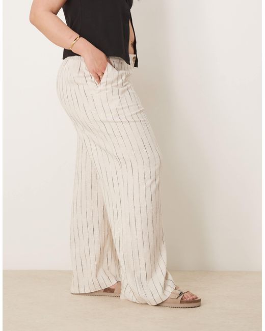 ASOS Natural Curve Relaxed Straight Leg Pants With Linen