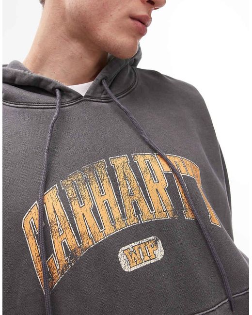 Sudadera Lavado Con Capucha Y Estampado Gráfico De Biblioteca De Carhartt de hombre de color Gray