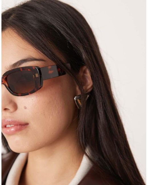 ASOS Brown Mid Square Sunglasses