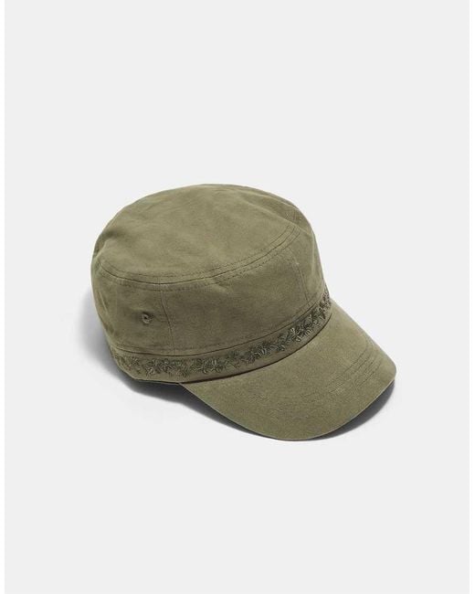 Stradivarius Brown Embroidered Sailor Cap