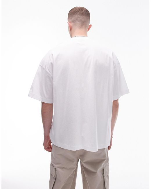 Topman White Oversized Fit T-shirt With Grape Print for men