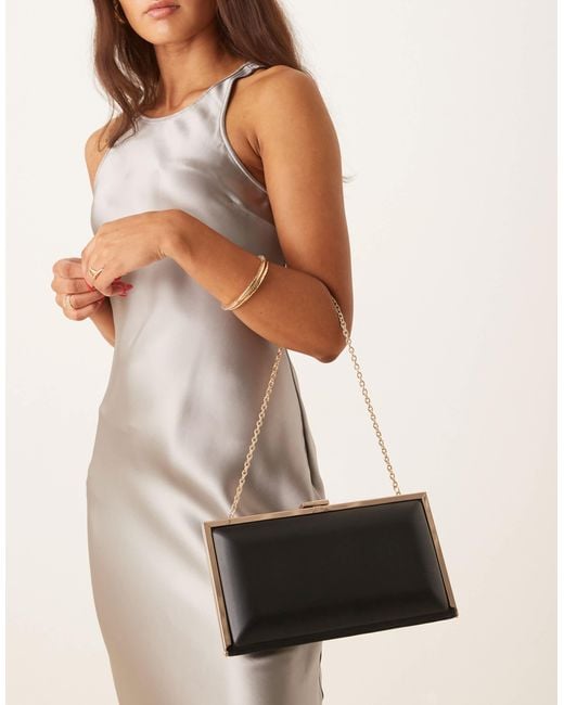 ASOS Natural Coated Square Frame Clutch Bag