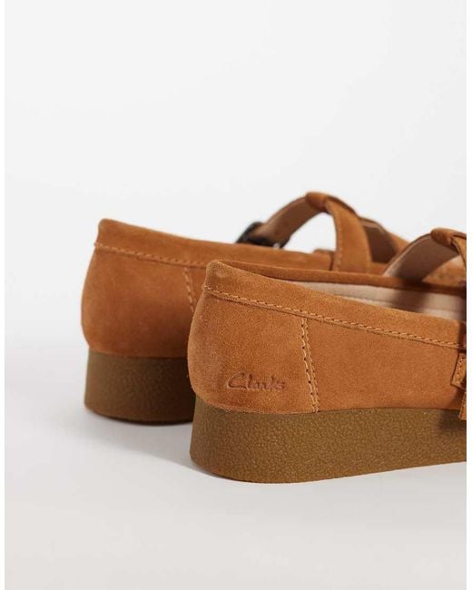 Clarks White Wallabeeevo T Bar Shoes