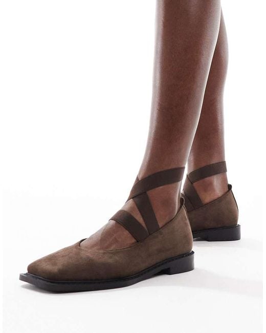 Glamorous Brown Square Toe Mary Janes