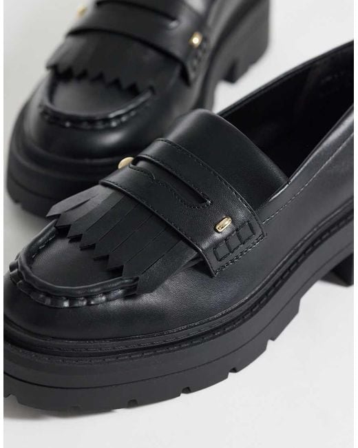 ASOS Natural Wide Fit Monty Chunky Fringe Detail Loafers