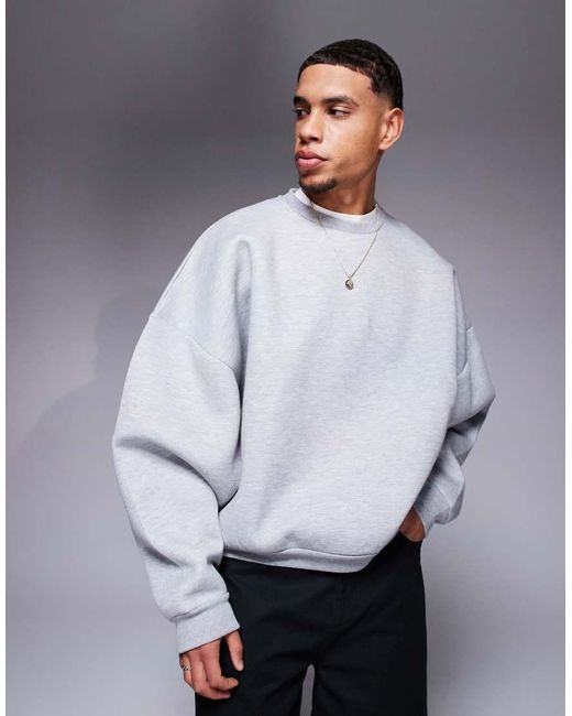 ASOS Extreem Oversized Sweatshirt Van Zware Scubastof in het Gray voor heren