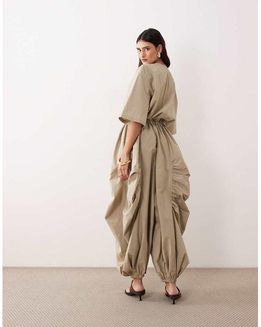 ARRANGE Natural Oversized Utility Jumpsuit