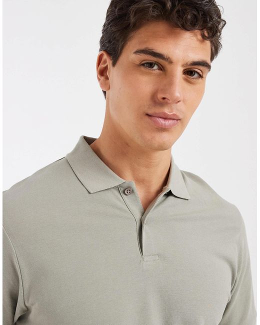 ASOS Gray Essentials Regular Fit Polo for men