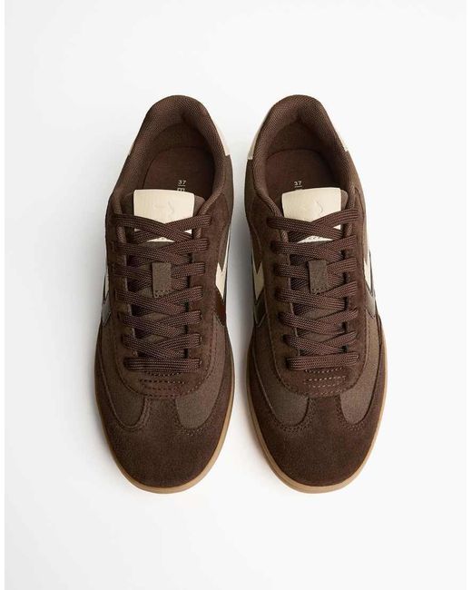 Bershka Brown Retro Trainers