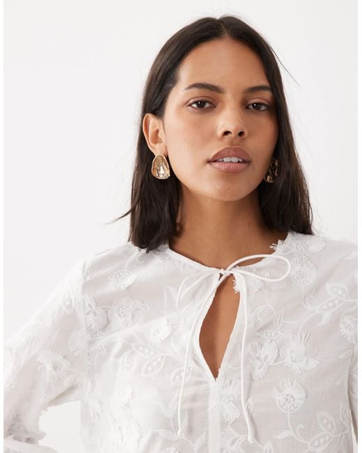 Mango White Lace Blouse