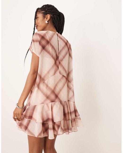 ASOS Pink Sleeveless Smock Ruffle Mini