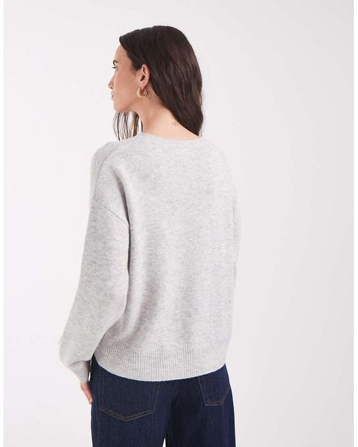 ONLY White O-neck Knitted Jumper