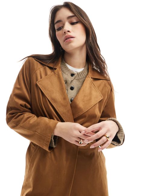 Trench en imitation daim - camel Stradivarius en coloris Blue